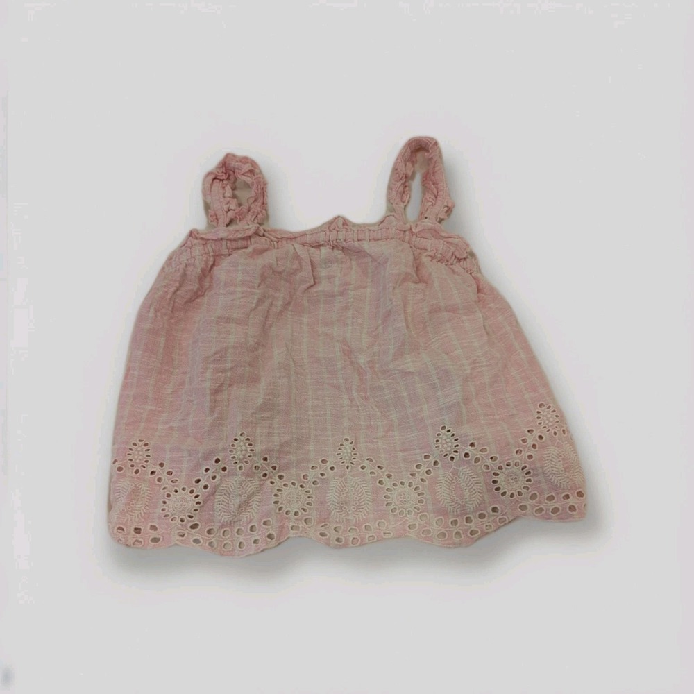 Coquette Cottagecore Pink Eyelet Tank Justice Girls 12/14 Boho Barbie Fairy
